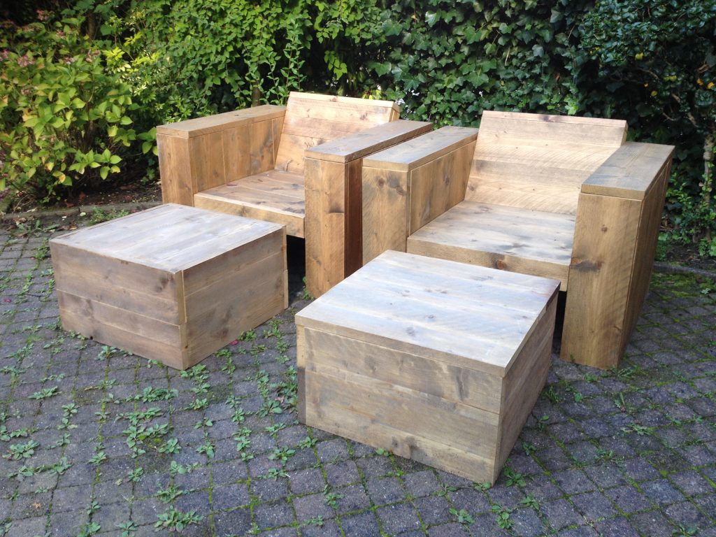 Tuinmeubilair - Robuuste steigerhouten tuinset (XL)